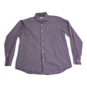 Burma Bibas Men's Purple Check Dress Shirt -‎ Neck 16.5
